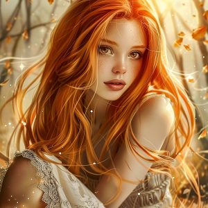 fantasy, women, girl, portrait, freckles, ai generated
